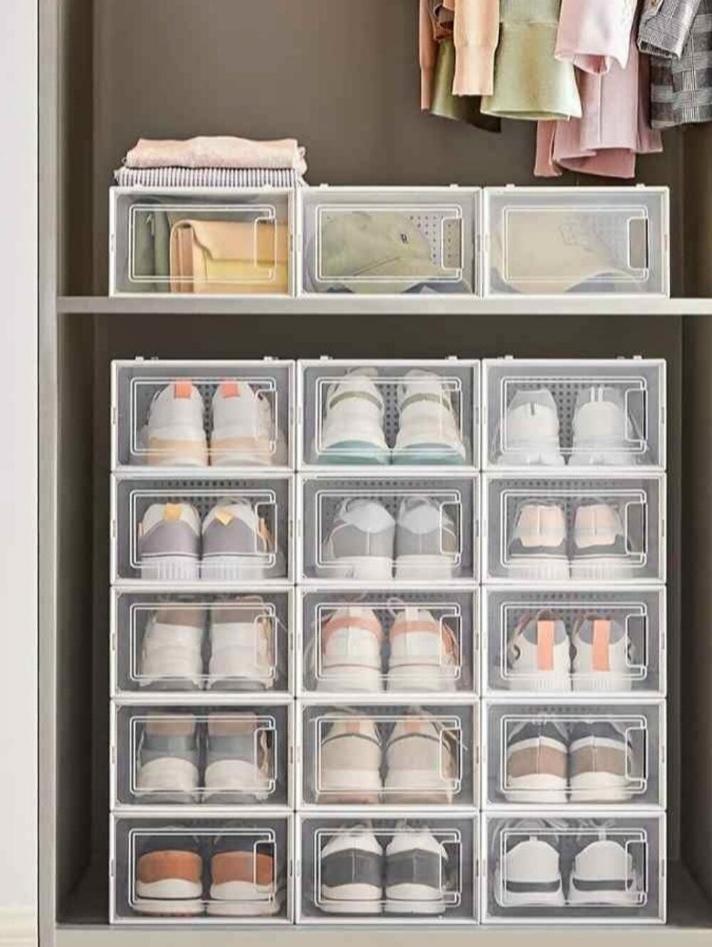 SONGMICS Stackable Clear Shoe Boxes Set of 18 – Brand New in Box